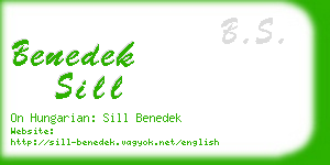 benedek sill business card